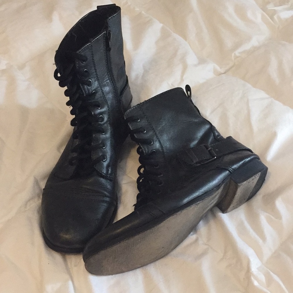 Leather Aldo Boots with wooden heel